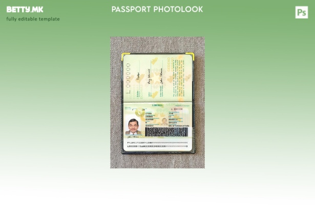 Модерен стил, шаблон за фотолик верзија на пасошот на Либерија